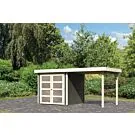 Karibu | Tuinhuis Mühlendorf 2 met Overkapping 2,4 | Terragrijs