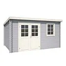 Outdoor Life Products | Tuinhuis Amira 380 x 275 | Gecoat | Platinum Grey-Wit