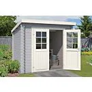 Outdoor Life Products | Tuinhuis Indi 230 x 175 | Gecoat | Platinum Grey-Wit