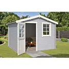 Outdoor Life Products | Tuinhuis Nina 275 x 275 | Gecoat | Platinum Grey-Wit