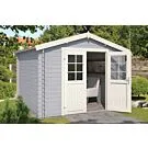 Outdoor Life Products | Tuinhuis Norah 275 x 275 | Gecoat | Platinum Grey-Wit