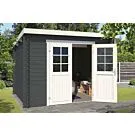 Outdoor Life Products | Tuinhuis Nadia 275 x 230 | Gecoat | Carbon Grey-Wit
