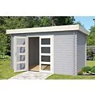 Outdoor Life Products | Tuinhuis Mikkel 380 x 275 | Gecoat | Platinum Grey-Wit
