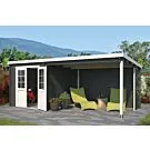 Outdoor Life Products | Tuinhuis met Overkapping Sunniva 570 x 275 | Gecoat | Carbon Grey-Wit