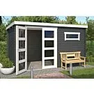 Outdoor Life Products | Tuinhuis Timian 380 x 230 | Gecoat | Carbon Grey-Wit