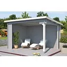 Outdoor Life Products | Overkapping Lara 380 x 275 | Gecoat | Platinum Grey-Wit
