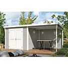Outdoor Life Products | Tuinhuis Lars 500 x 250 | Gecoat | Platinum Grey-Wit