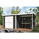 Outdoor Life Products | Tuinhuis Lars 500 x 250 | Gecoat | Carbon Grey-Wit