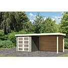 Karibu | Tuinhuis Mühlendorf 2 met Overkapping 2,8 en Achterwand | Terragrijs