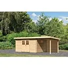 Karibu | Tuinhuis Torgau 5 met Overkapping 2,3 en Achterwand