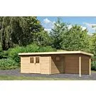 Karibu | Tuinhuis Torgau 5 met Overkapping 3,3 en Achterwand