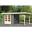 Woodfeeling | Tuinhuis Askola 3,5 met Overkapping 2,4 | Terragrijs