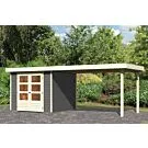 Woodfeeling | Tuinhuis Askola 3,5 met Overkapping 2,8 | Terragrijs