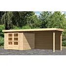 Woodfeeling | Tuinhuis Askola 3,5 met Overkapping 2,8 en Achterwand | Onbehandeld