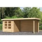 Woodfeeling | Tuinhuis Askola 2 met Overkapping 2,8 en Achterwand | Onbehandeld
