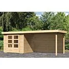 Woodfeeling | Tuinhuis Askola 3 met Overkapping 2,8 en Achterwand | Onbehandeld