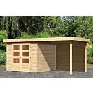 Woodfeeling | Tuinhuis Askola 3,5 met Overkapping 2,4 en Achterwand | Onbehandeld