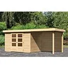 Woodfeeling | Tuinhuis Askola 4 met Overkapping 2,4 en Achterwand | Onbehandeld