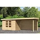 Woodfeeling | Tuinhuis Askola 4 met Overkapping 2,8 en Achterwand | Onbehandeld