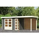 Woodfeeling | Tuinhuis Kerko 4 met Overkapping 2,4 en Achterwand | Onbehandeld