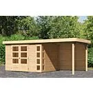 Woodfeeling | Tuinhuis Kerko 5 met Overkapping 2,4 en Achterwand | Onbehandeld