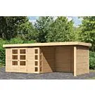 Woodfeeling | Tuinhuis Kerko 5 met Overkapping 2,8, Zij- en Achterwand | Onbehandeld