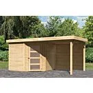 Woodfeeling | Tuinhuis Schwandorf 5 met Overkapping 2,5 en Achterwand | Onbehandeld