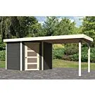 Woodfeeling | Tuinhuis Schwandorf 5 met Overkapping 2,8 | Terragrijs