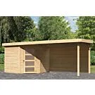 Woodfeeling | Tuinhuis Schwandorf 5 met Overkapping 2,8 en Achterwand | Onbehandeld