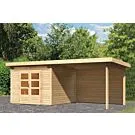 Woodfeeling | Tuinhuis Kandern 6 met Overkapping 3,2 en Achterwand | Onbehandeld