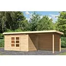 Woodfeeling | Tuinhuis Kandern 7 met Overkapping 3,2 en Achterwand | Onbehandeld