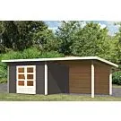Woodfeeling | Tuinhuis Northeim 5 met Overkapping 3,3 en Achterwand | Onbehandeld