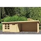 Woodfeeling | Tuinhuis Bastrup 8 met Overkapping 4,0, Zij- en Achterwand