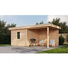 Lugarde Select Modern | Tuinhuis Nunspeet met Veranda Rechts 300 + 300 x 300 | Onbehandeld