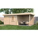 Lugarde Select Modern | Tuinhuis Emmen met Veranda Rechts 388 + 300 x 300 | Onbehandeld