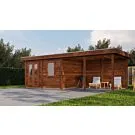 Lugarde Select Modern | Tuinhuis Zutphen met Veranda Rechts 388 + 400 x 300 | Bruin Geolied