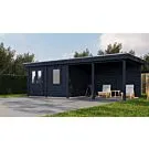 Lugarde Select Modern | Tuinhuis Zutphen met Veranda Rechts 388 + 400 x 300 | Zwart Geolied