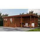 Lugarde Select Modern | Tuinhuis Amstelveen met Veranda Rechts 388 + 400 x 388 | Bruin Geolied