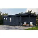 Lugarde Select Modern | Tuinhuis Amstelveen met Veranda Rechts 388 + 400 x 388 | Zwart Geolied