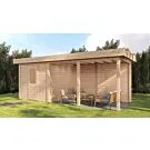 Lugarde Select Modern | Tuinhuis Dordrecht met Veranda Rechts 250 + 400 x 250 | Onbehandeld
