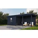 Lugarde Select Modern | Tuinhuis Apeldoorn met Veranda Rechts 300 + 400 x 250 | Zwart Geolied