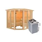 Karibu | Ainur 3 Sauna met Dakkraag | Kachel 9 kW Geïntegreerde Bediening