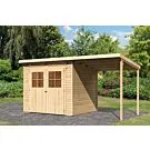 Karibu | Tuinhuis Glücksburg 4 met Overkapping | Onbehandeld