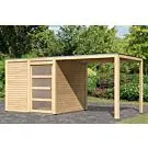 Karibu | Tuinhuis Qubic 1 met Overkapping | Onbehandeld