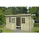 Outdoor Life Products | Tuinhuis Amira 380 x 230 | Geïmpregneerd | Olijfgroen