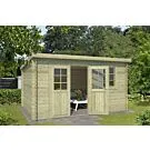 Outdoor Life Products | Tuinhuis Amira 380 x 275 | Geïmpregneerd | Olijfgroen
