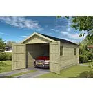 Outdoor Life Products | Garage Dillon 300 x 540 | Geïmpregneerd | Olijfgroen