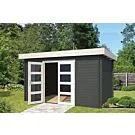 Outdoor Life Products | Tuinhuis Mikkel 380 x 275 | Gecoat | Carbon Grey-Wit