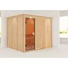 Karibu | Gobin Sauna met Dakkraag | Bronzeglas Deur