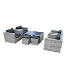 Fonteyn | Loungeset Salou met 4 Loungestoelen | Light Grey